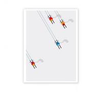 BMGKYAGL Ensemble d'affiches minimalistes de ski, impressions de ski d'hiver, triptyque de paysage de montagne enneigée, décor moderne bleu et blanc (40x60cm/sans cadre)