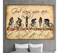 BMGKYAGL Faire du vélo, c'est être belle, précieuse et forte. Choisissez des posters de vélos de course rétro et aimez-les (20 x 30 cm, sans cadre).