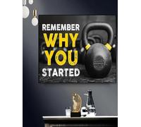 BMGKYAGL Impression de motivation sportive « Rappelez-vous pourquoi vous avez commenc頻 sur toile, art mural moderne pour salle de sport, décoration d'intérieur (50 x 70 cm, sans cadre)