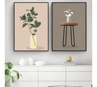BMGKYAGL Impression sur toile florale noire pour femmes et filles, décoration murale esthétique (20 x 30 cm, sans cadre)
