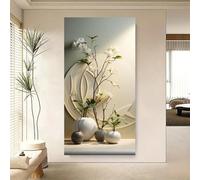 BMGKYAGL Impression sur toile minimaliste élégante - Motif abstrait de vase et de fleurs, décoration murale pour salon, cadre 50 x 100 cm
