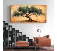 BMGKYAGL Impression sur toile représentant un olivier ancien, symbole de paix et de sagesse, art mural, nature botanique, affiche décorative, 90 x 180 cm, sans cadre