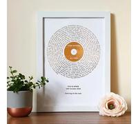 BMGKYAGL Impressions numériques sur toile vintage avec disque vinyle, décoration esthétique pour chambre à coucher, paroles de chansons, musique (20 x 30 cm, cadre intérieur)