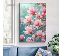 BMGKYAGL Magnifiques affiches imprimées sur toile avec des fleurs de magnolia, art mural moderne représentant des plantes et des fleurs (50 x 70 cm, sans cadre)