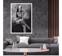 BMGKYAGL Nonnes en noir et blanc buvant, tableau moderne sur toile, décoration murale pour la maison ou la chambre (40x60cm/sans cadre)
