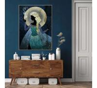BMGKYAGL Peinture classique, affiche murale abstraite vintage, portrait de lune, silhouette, décoration d'intérieur, 70 x 100 cm, sans cadre
