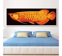 BMGKYAGL Peinture de poisson, broderie diamant complète, décoration murale, restaurant, bureau, maison, affiches, 40 x 120 cm, bronze