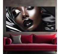 BMGKYAGL Peinture diamant 5D abstraite représentant une femme africaine maquillée, grande taille, 2024, affiches et impressions décoratives, 30 x 60 cm, sans cadre