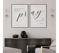 BMGKYAGL Peinture sur toile moderne représentant un verset biblique noir et blanc, décoration murale pour salon, 60 x 90 cm, sans cadre