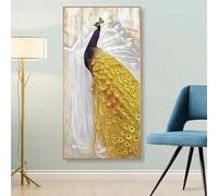 BMGKYAGL Peinture sur toile représentant un paon, affiche et imprimés, décoration murale pour salon, maison, 20 x 40 cm, sans cadre