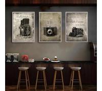 BMGKYAGL Peinture sur toile vintage avec appareil photo, affiche, vieille machine, décoration murale, collection de photographies, décoration d'intérieur, 60 x 80 cm, sans cadre