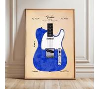 BMGKYAGL Poster mural, tableau sur toile, décoration intérieure, guitare électrique, plan Fender Jazzmaster Gibson (30x45cm/sans cadre)