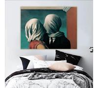 BMGKYAGL René Magritte Les Amants, 1928" Surréalisme Peinture sur Toile Scandinave Décoration de Salon Maison 70x100cm Sans Cadre