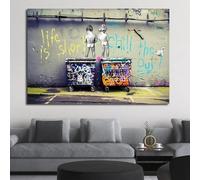 BMGKYAGL Street Graffiti Art Embrasser Toile Peinture Affiches et Impressions Abstrait Main Mur Art Photo pour Salon décor à la Maison 80x120 cm sans Cadre