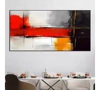 BMGKYAGL Tableau abstrait moderne sur toile, affiche et impression décorative pour salon ou bureau (70 x 140 cm, sans cadre)