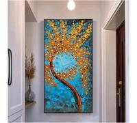 BMGKYAGL Tableau moderne d'arbre porte-bonheur peint sur toile, grande œuvre d'art murale abstraite pour la décoration du salon (20x40cm/sans cadre)