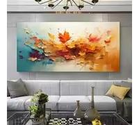 BMGKYAGL Tableau représentant des feuilles d'automne, affiche imprimée de paysage d'automne, décoration murale sur toile, décoration pour le salon (55 x 110 cm/sans cadre)