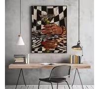 BMGKYAGL Tableau rétro Martini, Peinture de bar-restaurant avec une jeune femme noire, Affiche de mode noire, Décoration intérieure pour femme noire (40x60cm/cadre intérieur)