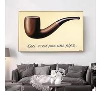BMGKYAGL Tableau sur toile « Ceci n'est pas une pipe », affiche et impression, art mural pour la décoration du salon (40 x 60 cm/cadre intérieur)