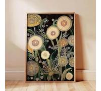 BMGKYAGL Tableau sur toile imprimé, style floral vert inspiré de Yayou Kusama, pour la décoration du salon et de la chambre (60 x 80 cm, sans cadre)