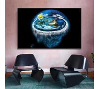 BMGKYAGL Terre plate avec dôme, affiches, toile, peinture, art mural, images pour une décoration intérieure moderne et adaptée, 70 x 100 cm, sans cadre