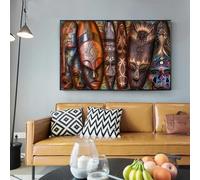 BMGKYAGL Toile africaine, imprimé ethnique, tribal, art mural, décoration, œuvres d'art africaines, affiches et impressions pour chambre 30 x 60 cm, sans cadre