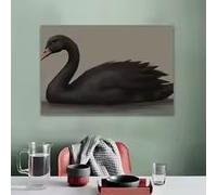 BMGKYAGL toile imprimée moderne représentant un cygne noir, décoration murale élégante pour la maison, le bureau, le salon ou la chambre (30 x 45 cm/cadre intérieur)