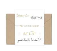 BMGRKYQX Cadeau Marraine Bracelet et Carte de Vœux Veux-tu Devenir Ma Marraine Annonce Marraine Demande pour Naissance Baptême Communion Noël (A)