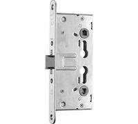 BMH 1758.00007 DM65 PZ72 Serrure de porte d'évasion universelle à 1 vantail 24 mm sans trous de rosette, acier inoxydable 1758 Argenté