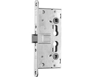 BMH 1758.00007 DM65 PZ72 Serrure de porte d'évasion universelle à 1 vantail 24 mm sans trous de rosette, acier inoxydable 1758 Argenté