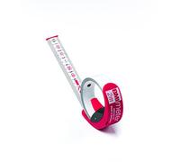 BMI 429241020 Ruban à mesurer avec frein/clip de ceinture, Rouge/blanc, 2 m x 16 mm