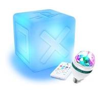 Enceinte sans Fil Bluetooth - Déco Cube Gaming Lumineux à LED 9 Couleurs, Ampoule LED Inclus
