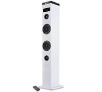 Enceinte colonne Tour de Son Bluetooth 50W NGS SKYCHARM avec Télécommande, Entrée Optique, USB, Radio FM et AUX in - White)