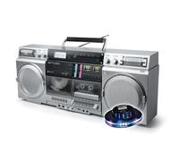 Bmi Enceinte Portable HiFi 80W Muse M-380 GBS Ghetto Blaster Enregistreur de Cassette CD Radio FM Bluetooth -Écran LCD, Soucoupe LED