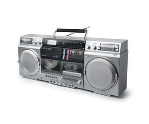 Bmi Enceinte Portable HiFi Muse M-380 GBS Ghetto Blaster Enregistreur de Cassette CD Radio FM Bluetooth - 80W - Écran LCD
