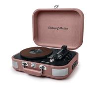 BMI Platine Vinyle stéréo Saumon 33/45/78 Tours avec Enceintes intégrées - USB/SD/AUX - Prise Casque