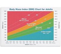 BMI Weight Range Poster Body Mass Index Chart Height Guide Canvas Wall Art Fitness Wellness Home Decor