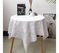 BMIDRUT Nappes vintage carrées en dentelle au crochet pour décoration de table de mariage, maison et fête Blanc