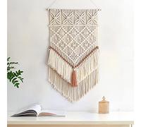 BMIDRUT Tapisserie macramé à suspendre bohème tissée à la main - Attrape-rêves bohème - Décoration murale (45x80 cm)
