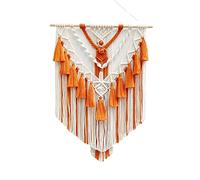 BMIDRUT Tapisserie macramé en coton tissé à la main avec pompons, décoration artisanale, chambre à coucher, salon, appartement, 45 x 75 cm