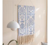 BMIDRUT Tapisserie murale en macramé tissé à suspendre, style bohème, décoration d'intérieur, pour appartement, dortoir, porte 50 x 85 cm (C10)