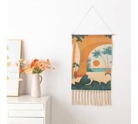 BMIDRUT Tapisserie murale tissée macramé bohème Tapisserie d'art pour maison, appartement, dortoir, toile de fond 50 x 85 cm