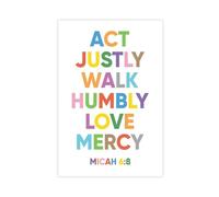 BMIQWAHG Impression sur toile « Do Justice, Show Mercy, And Be Humble » - Décoration murale pour salon, chambre à coucher - 60 x 90 cm