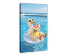 BMIQWAHG Poster de vacances en forme de canard (4) - Impression sur toile pour salon, chambre à coucher - 30 x 45 cm