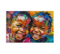 BMIQWAHG Poster sur toile « Children of Colorful Africa » pour décoration de chambre à coucher, bureau, chambre, cadeau 20 x 30 cm