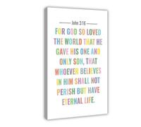 BMIQWAHG Poster sur toile « God So Loved The World » - Décoration murale pour salon, chambre à coucher - 20 x 30 cm