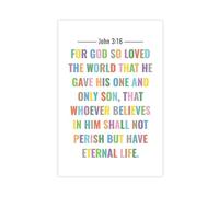 BMIQWAHG Poster sur toile « God So Loved The World » - Décoration pour chambre à coucher, bureau, chambre - Cadeau - 40 x 60 cm