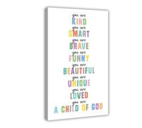 BMIQWAHG Poster sur toile « I Am A Child of God, Positive And Affirming » - Décoration pour chambre à coucher, bureau, chambre - Cadeau idéal - 20 x 30 cm