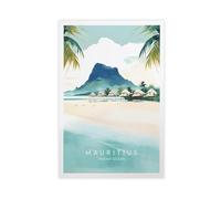 BMIQWAHG Poster sur toile Océan Indien, île Maurice pour décoration de chambre à coucher, bureau, chambre, cadeau 20 x 30 cm