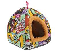 BMKGODN 3 pièces Petit nid for Animaux de Compagnie Chaud en Peluche hamac Cage for Froid Cochon d'Inde cachette Hamster Maison lit S